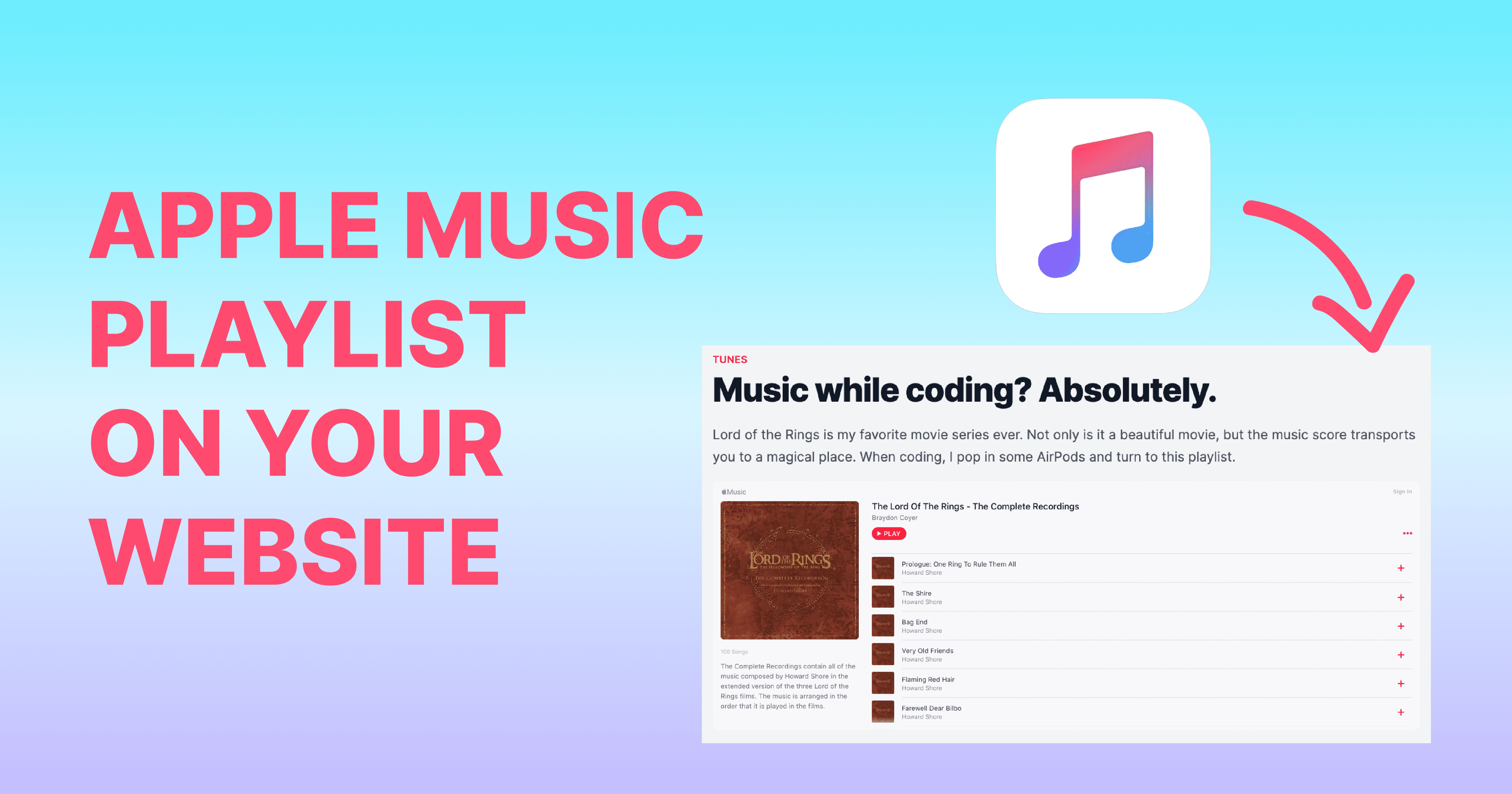 Display an Apple Music Playlist on Your Website
